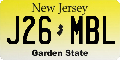 NJ license plate J26MBL