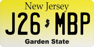 NJ license plate J26MBP