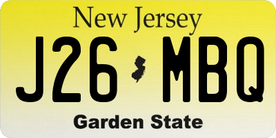 NJ license plate J26MBQ