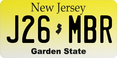 NJ license plate J26MBR