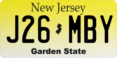 NJ license plate J26MBY