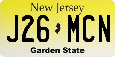 NJ license plate J26MCN