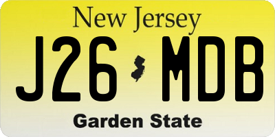 NJ license plate J26MDB