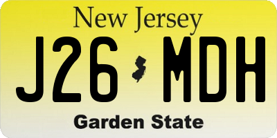 NJ license plate J26MDH