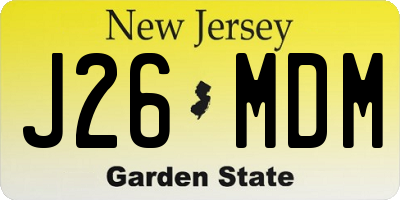 NJ license plate J26MDM