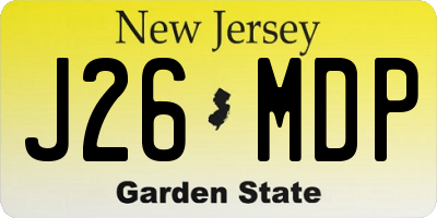 NJ license plate J26MDP