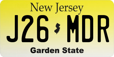 NJ license plate J26MDR