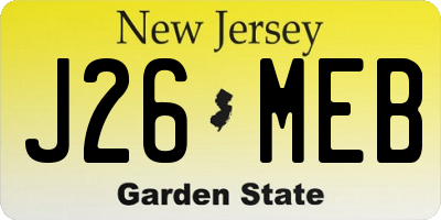 NJ license plate J26MEB