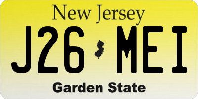NJ license plate J26MEI