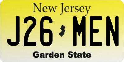NJ license plate J26MEN