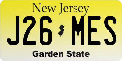 NJ license plate J26MES