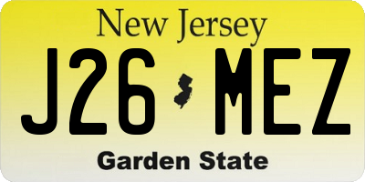 NJ license plate J26MEZ