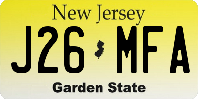 NJ license plate J26MFA