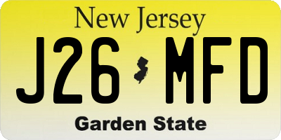 NJ license plate J26MFD