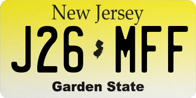 NJ license plate J26MFF