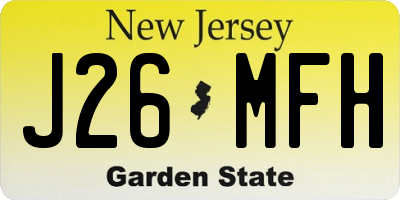 NJ license plate J26MFH