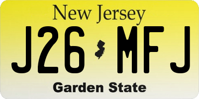 NJ license plate J26MFJ
