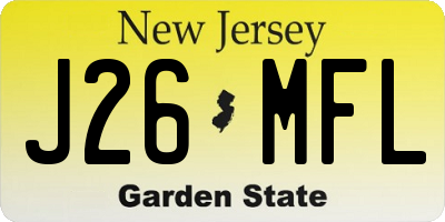 NJ license plate J26MFL