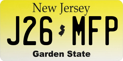 NJ license plate J26MFP