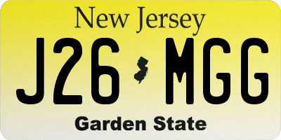 NJ license plate J26MGG
