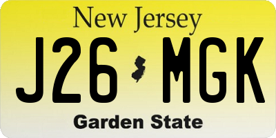 NJ license plate J26MGK
