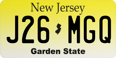 NJ license plate J26MGQ