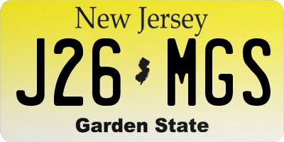 NJ license plate J26MGS