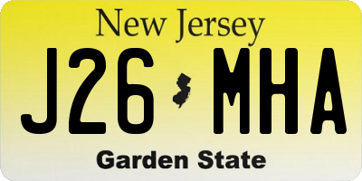 NJ license plate J26MHA