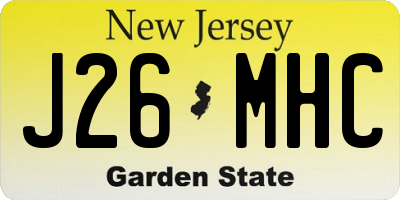 NJ license plate J26MHC