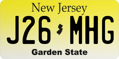 NJ license plate J26MHG