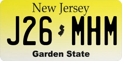 NJ license plate J26MHM