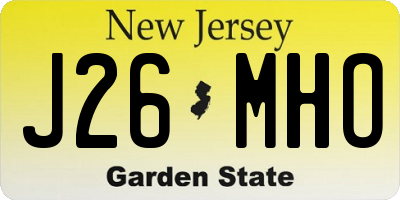 NJ license plate J26MHO