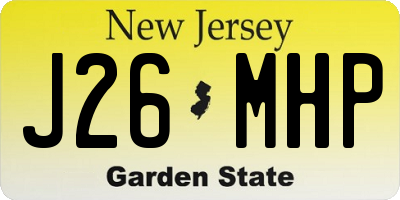 NJ license plate J26MHP