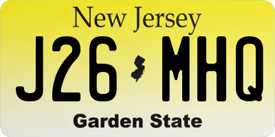 NJ license plate J26MHQ