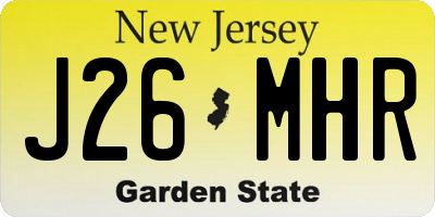 NJ license plate J26MHR
