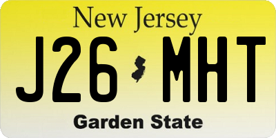 NJ license plate J26MHT