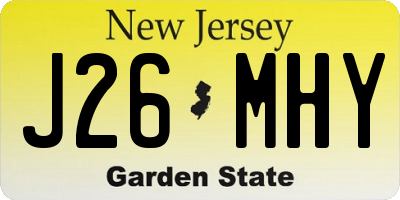NJ license plate J26MHY
