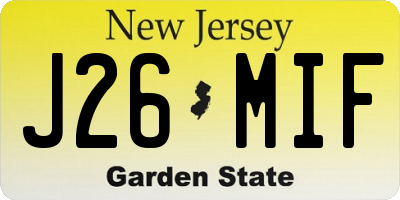 NJ license plate J26MIF
