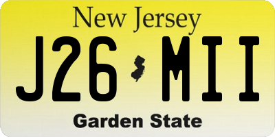 NJ license plate J26MII