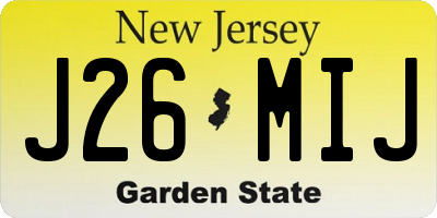NJ license plate J26MIJ