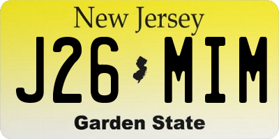 NJ license plate J26MIM
