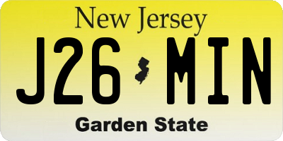 NJ license plate J26MIN
