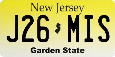 NJ license plate J26MIS