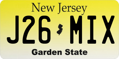 NJ license plate J26MIX