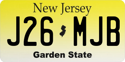 NJ license plate J26MJB