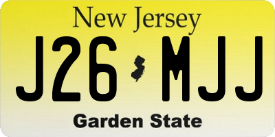 NJ license plate J26MJJ