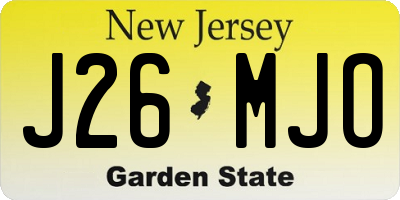 NJ license plate J26MJO
