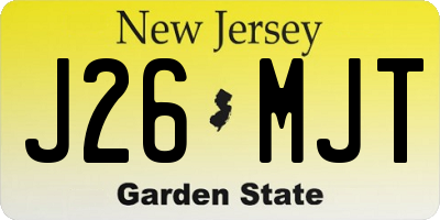 NJ license plate J26MJT