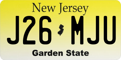 NJ license plate J26MJU