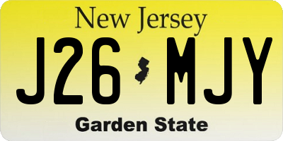 NJ license plate J26MJY